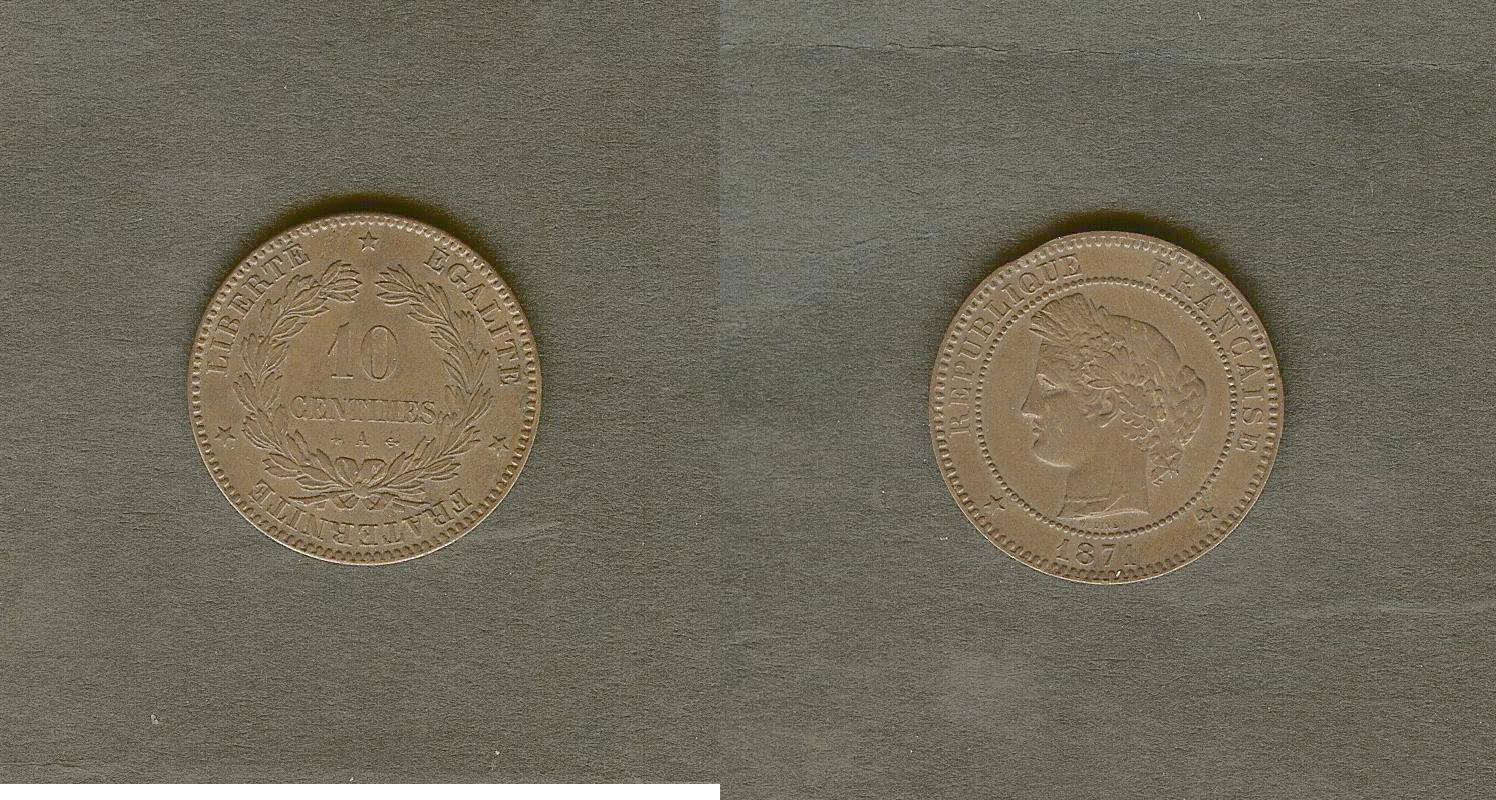 10 centimes Ceres 1871A EF/AU